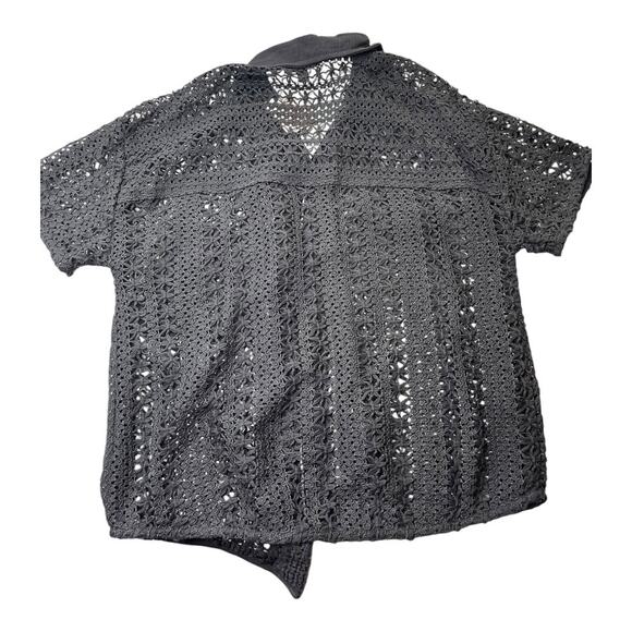 Blu Pepper 2-pc set outfit button shirt & shorts medium black crochet lace NWT - Picture 2 of 9
